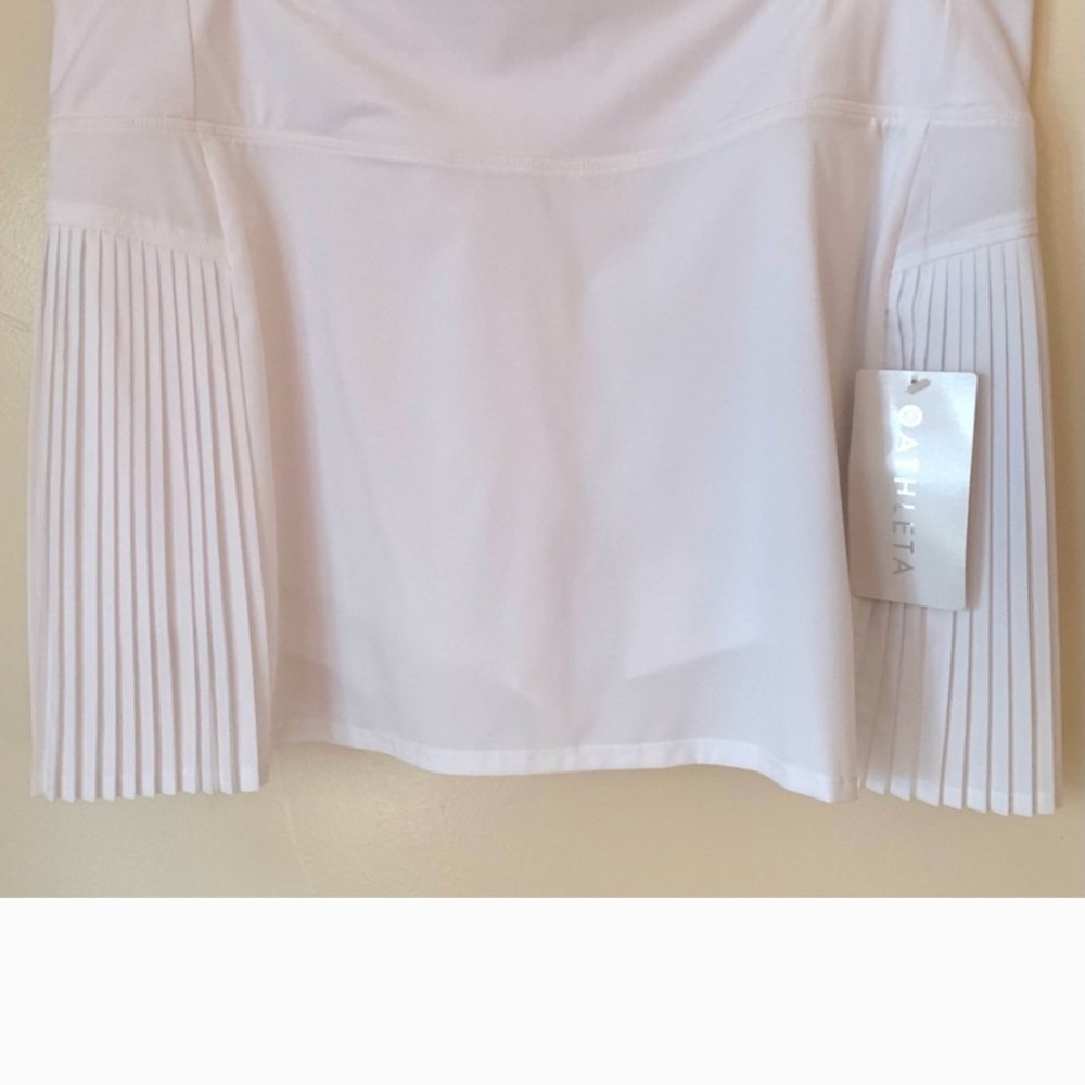 Athleta • XL • White Pleated/Flat Front Backspin Tennis Athleisure Skort
